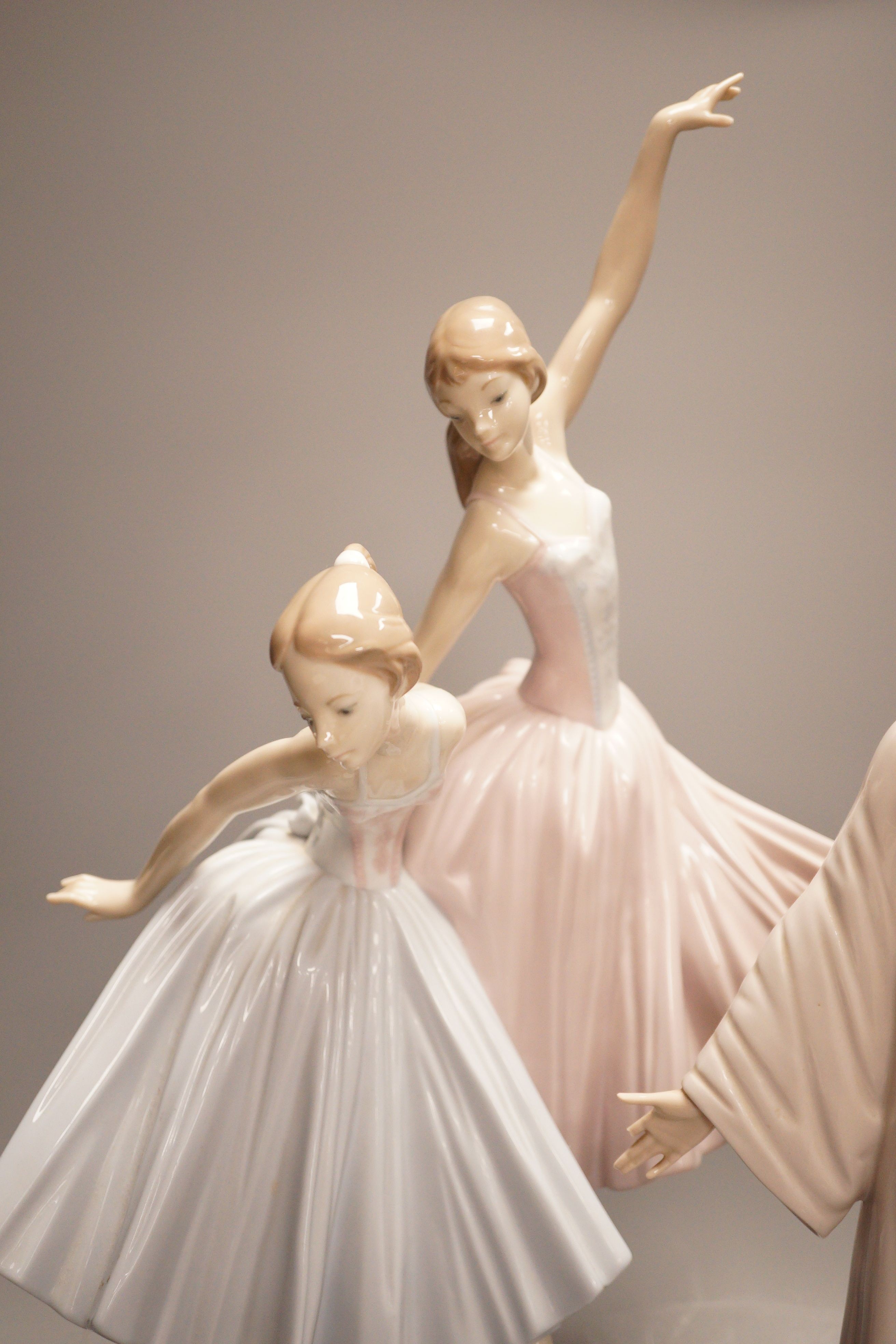 A Lladro porcelain group of two ballerinas, 